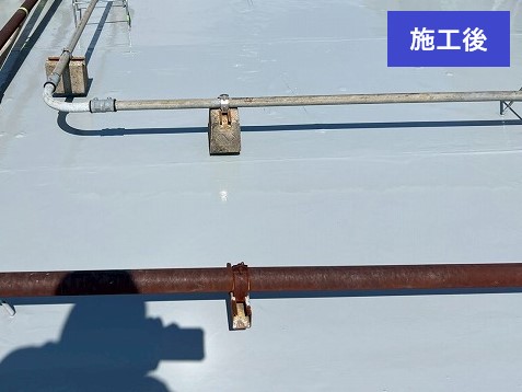 川口市　陸屋根の防水工事　ウレタン塗装