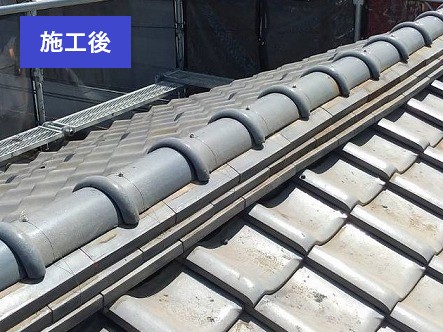 瓦屋根葺き直し工事を実施