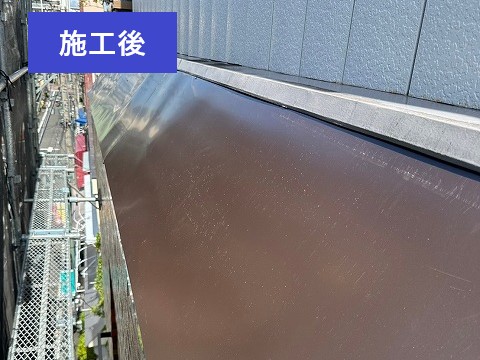 マンションの笠木を重ね葺き実施