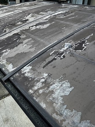 吉川市でカーポート屋根（ポリカーボネート）雨漏りの為、現場調査！