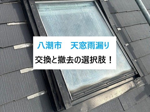八潮市　天窓雨漏りでお困りの方へ・・放置厳禁！交換と撤去どちらがベスト？