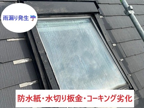 天窓雨漏り発生撤去