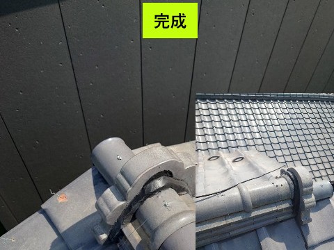 草加市棟瓦取り直し工事　完成しました