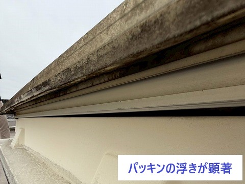 浮いたパッキンの外観