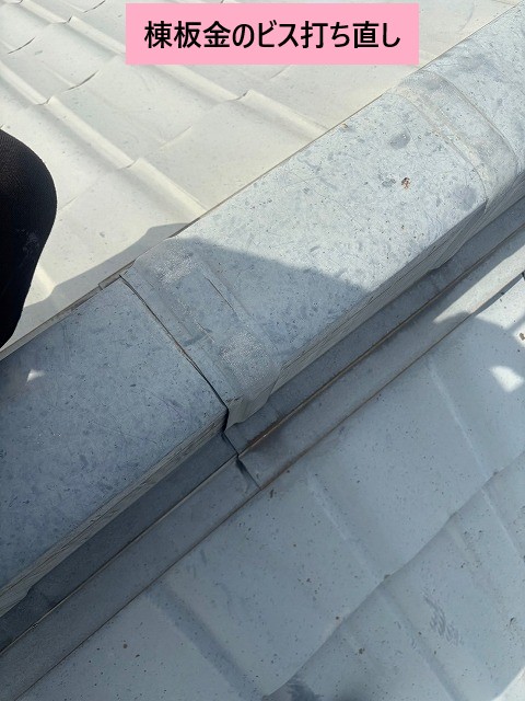 棟板金釘の打ち直し