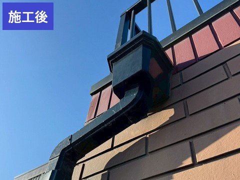 吉川市雨樋ソケット補修施工後