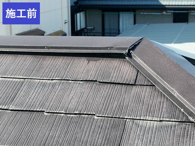 草加市棟板金交換工事施工前