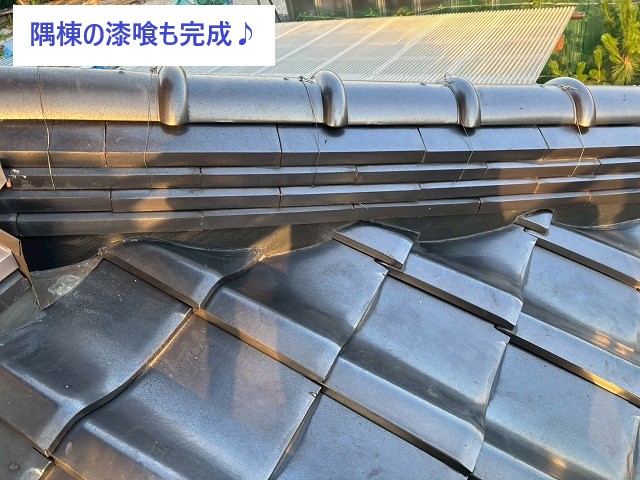 隅棟漆喰の施工後