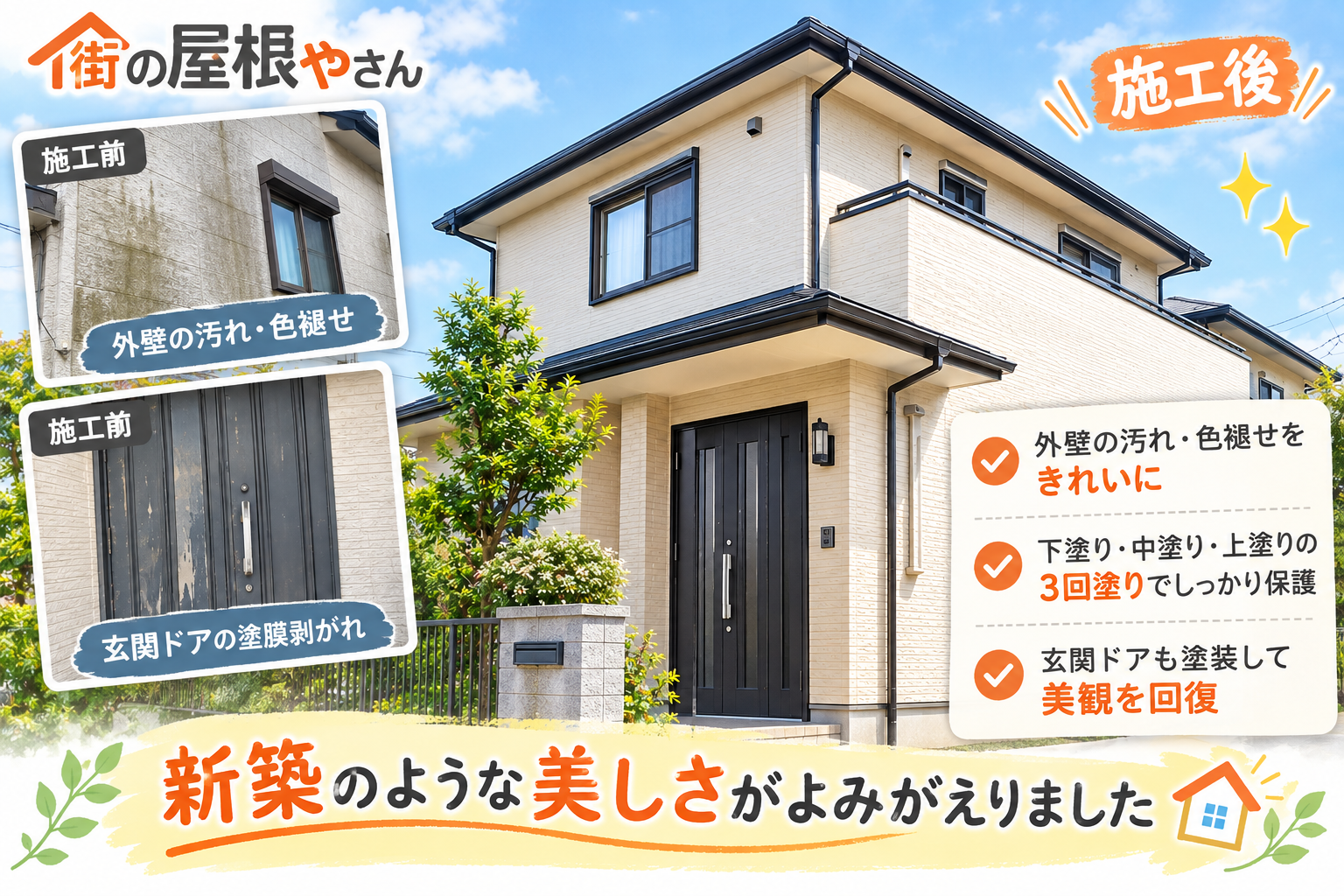 外壁塗装は街の屋根やさん