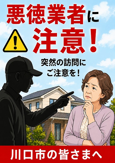 川口市の皆さま、悪徳業者にご注意ください！