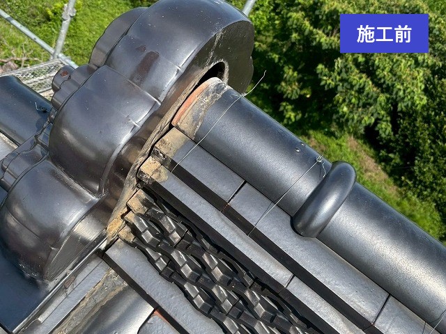 越谷市で瓦屋根の漆喰詰め直し工事を実施しました♪