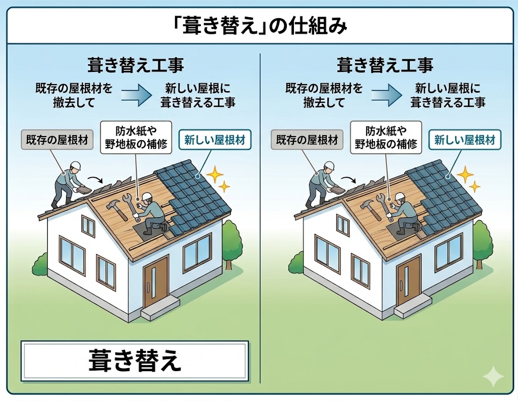 川口市で葺き替え工事を実施