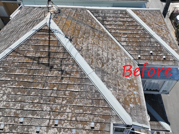 スレート屋根➭金属へカバー工法を実施