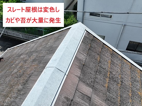 スレート屋根の劣化状況