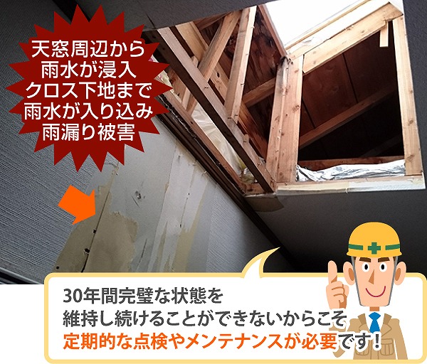 天窓雨漏りの真相解明します！