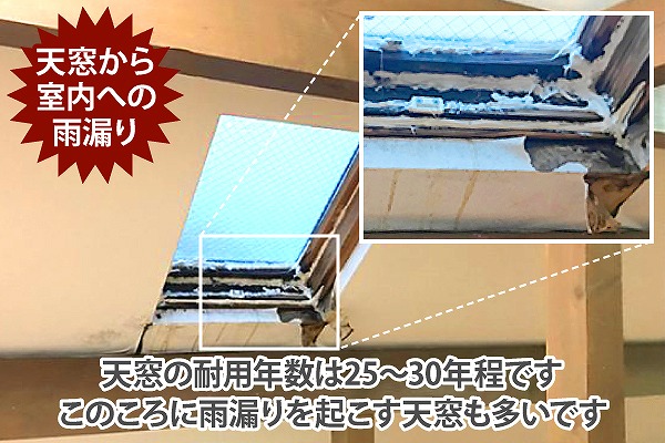 天窓雨漏りの真相解明します！