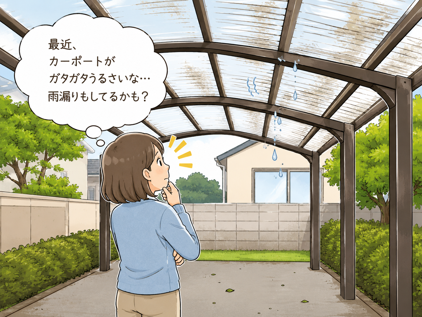 カーポートがガタガタ…