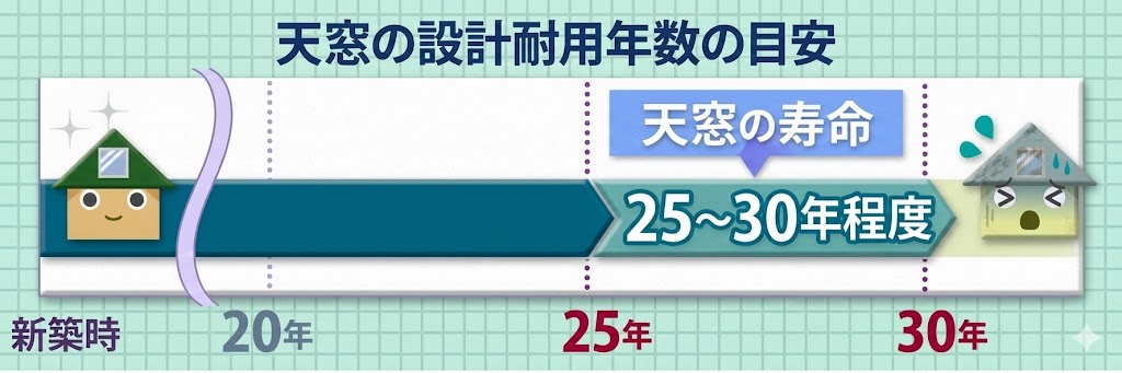 天窓の耐用年数は？