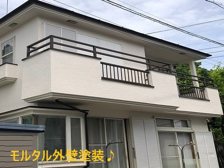 モルタル外壁塗装を実施