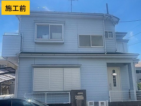 ブルー外壁サイディング施工前