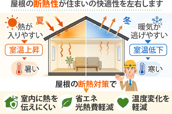 屋根の断熱性が住まいの快適性を左右します